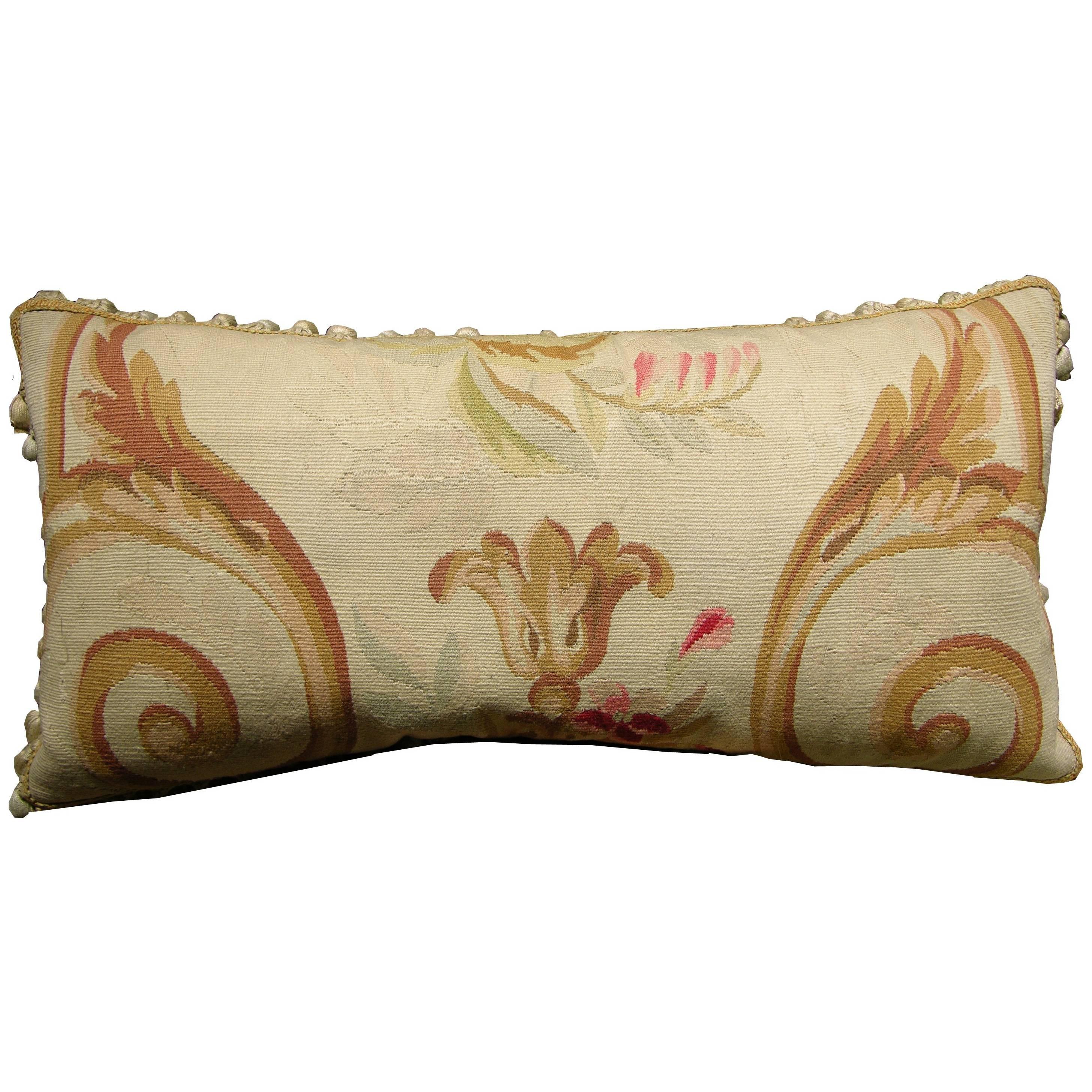 Antique French Aubusson Tapestry Pillow, circa 1860 1188p For Sale