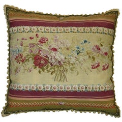 Antique French Aubusson Tapestry Pillow, circa 1860 191p