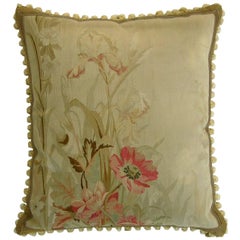 Antique French Aubusson Tapestry Pillow, circa 19th Century 649p