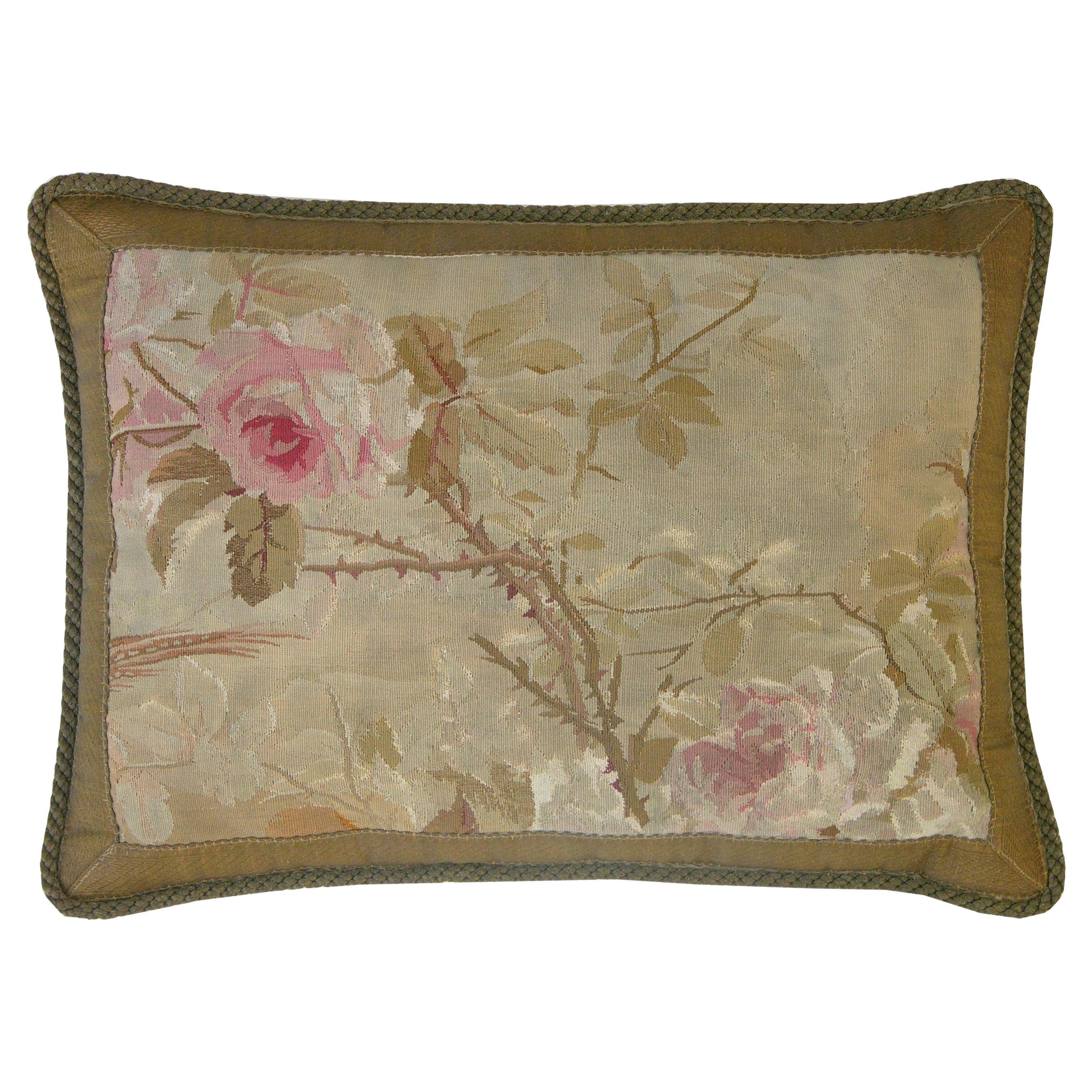 Antique French Aubusson Tapestry Pillow