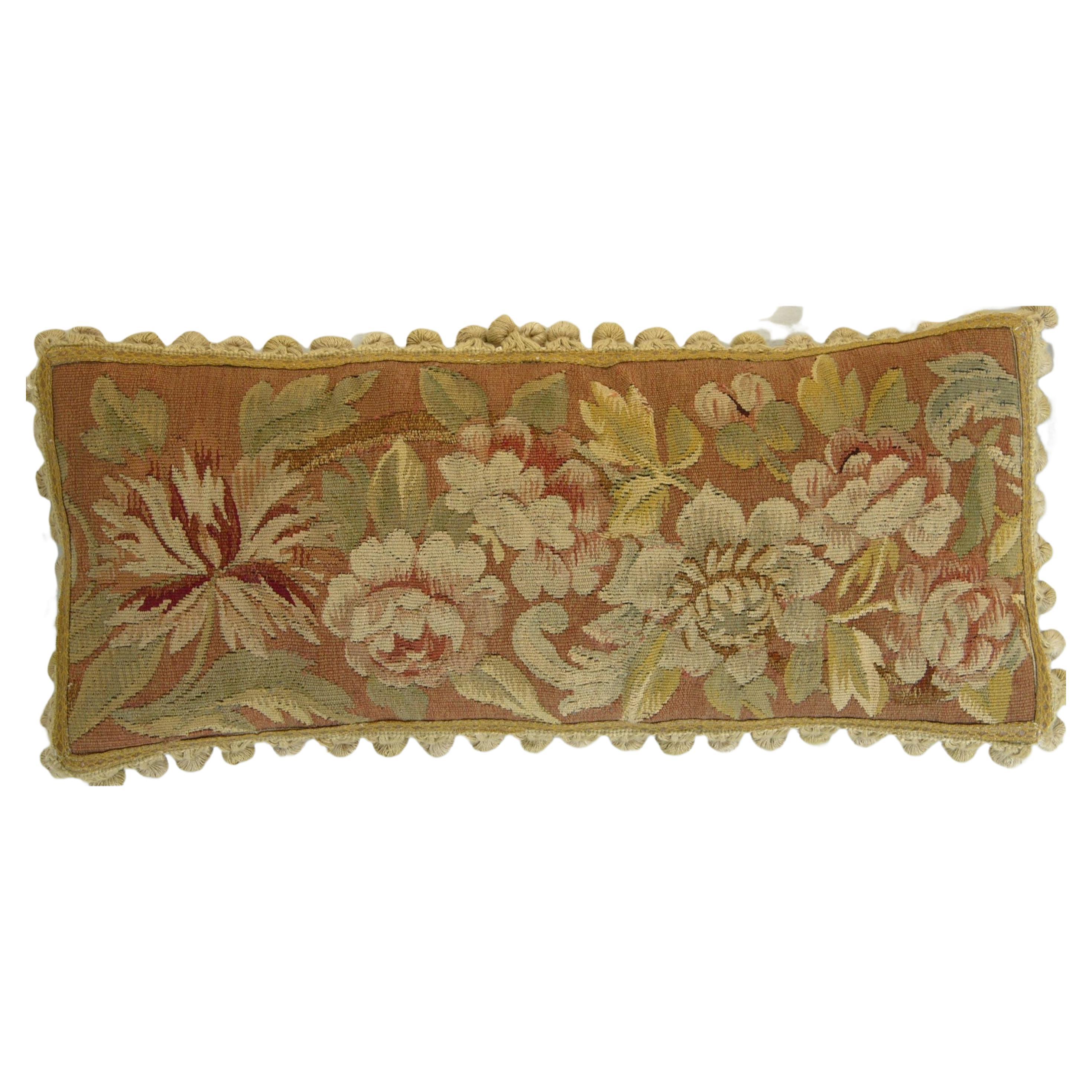 Antique French Aubusson Tapestry Pillow For Sale at 1stDibs