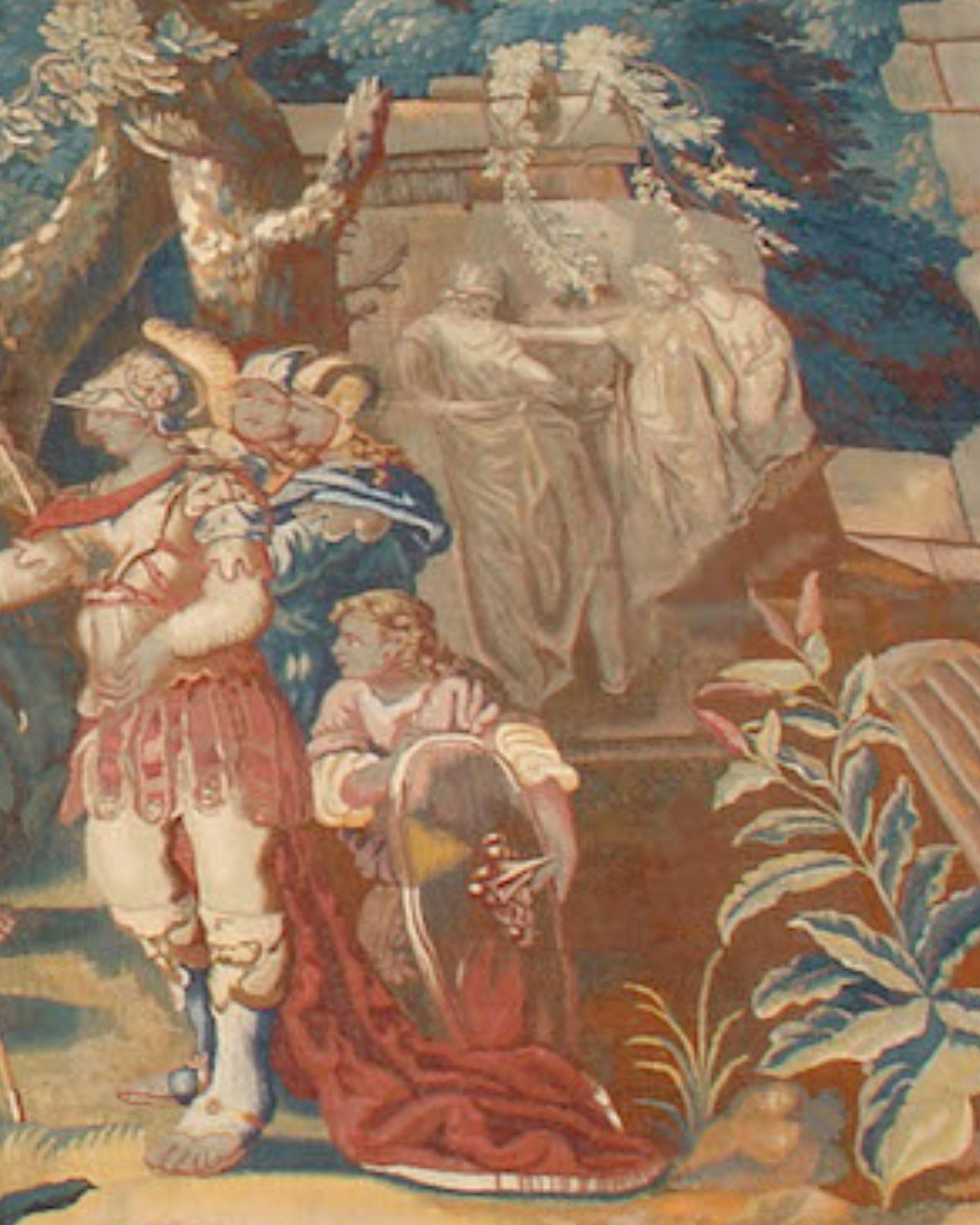 Tapis de tapisserie français ancien d'Aubusson, 18ème siècle Excellent état - En vente à San Francisco, CA