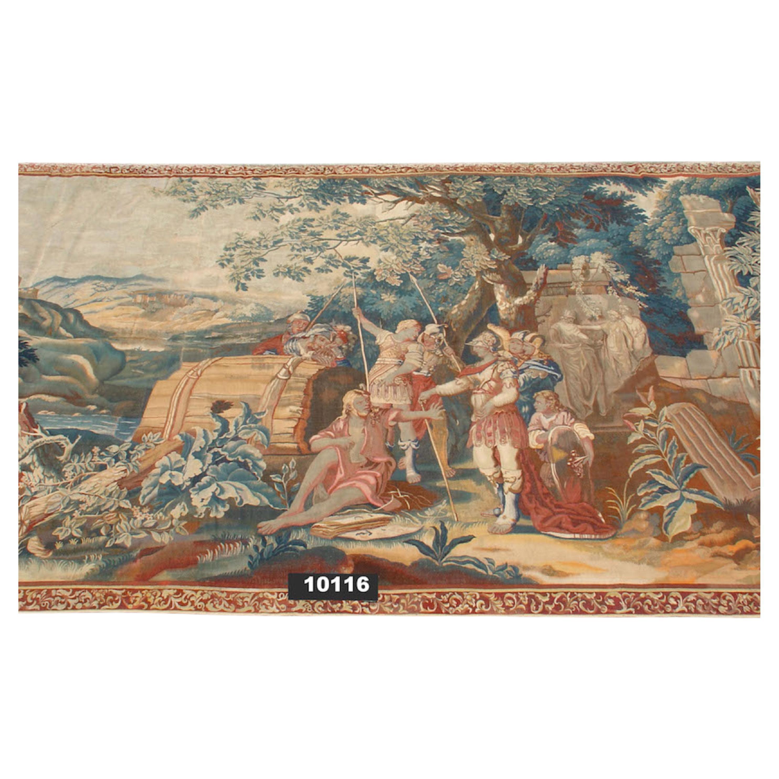 Antique French Aubusson Tapestry Rug, 18th Century For Sale