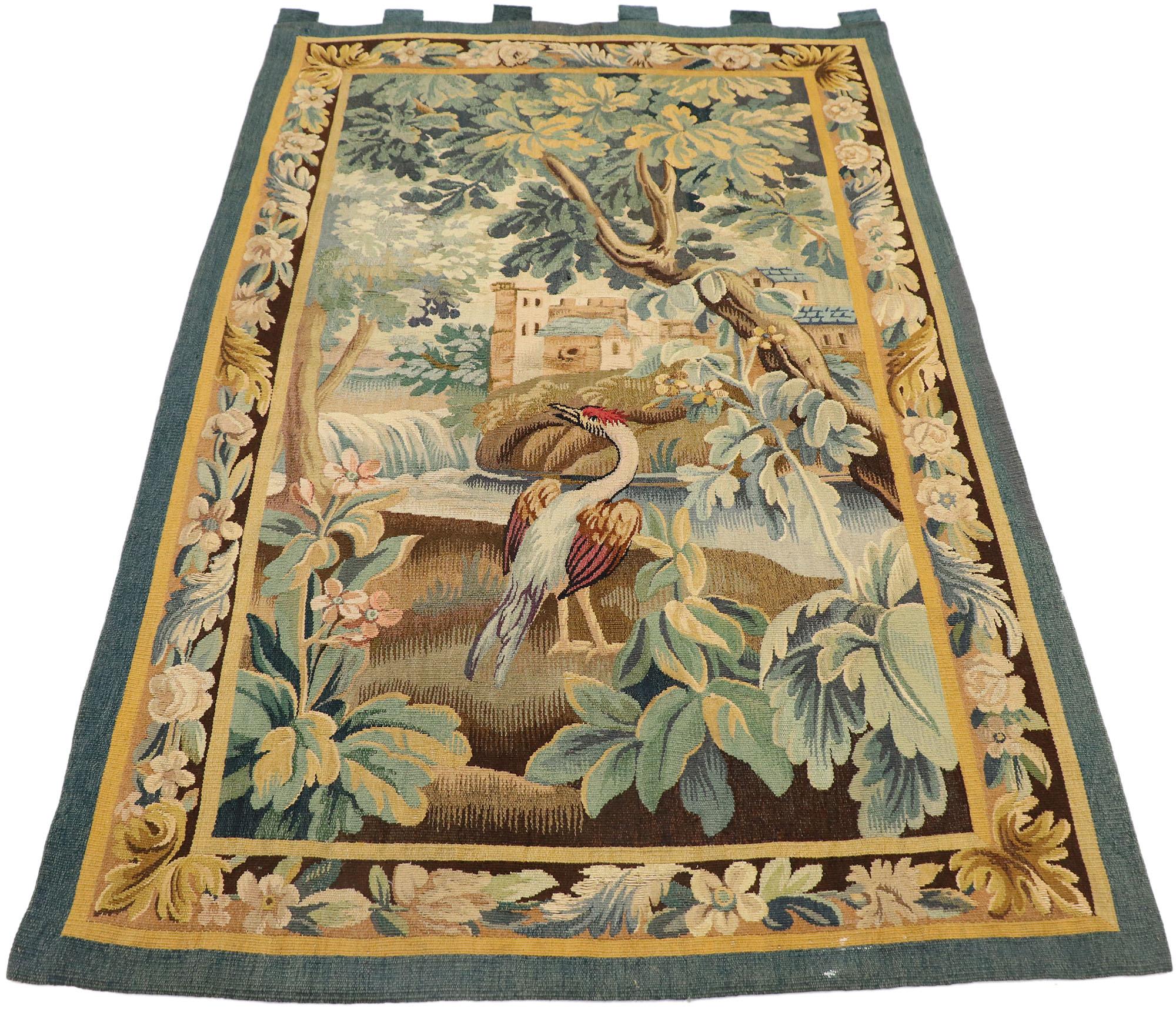 Medieval Antique French Aubusson Verdure Tapestry For Sale