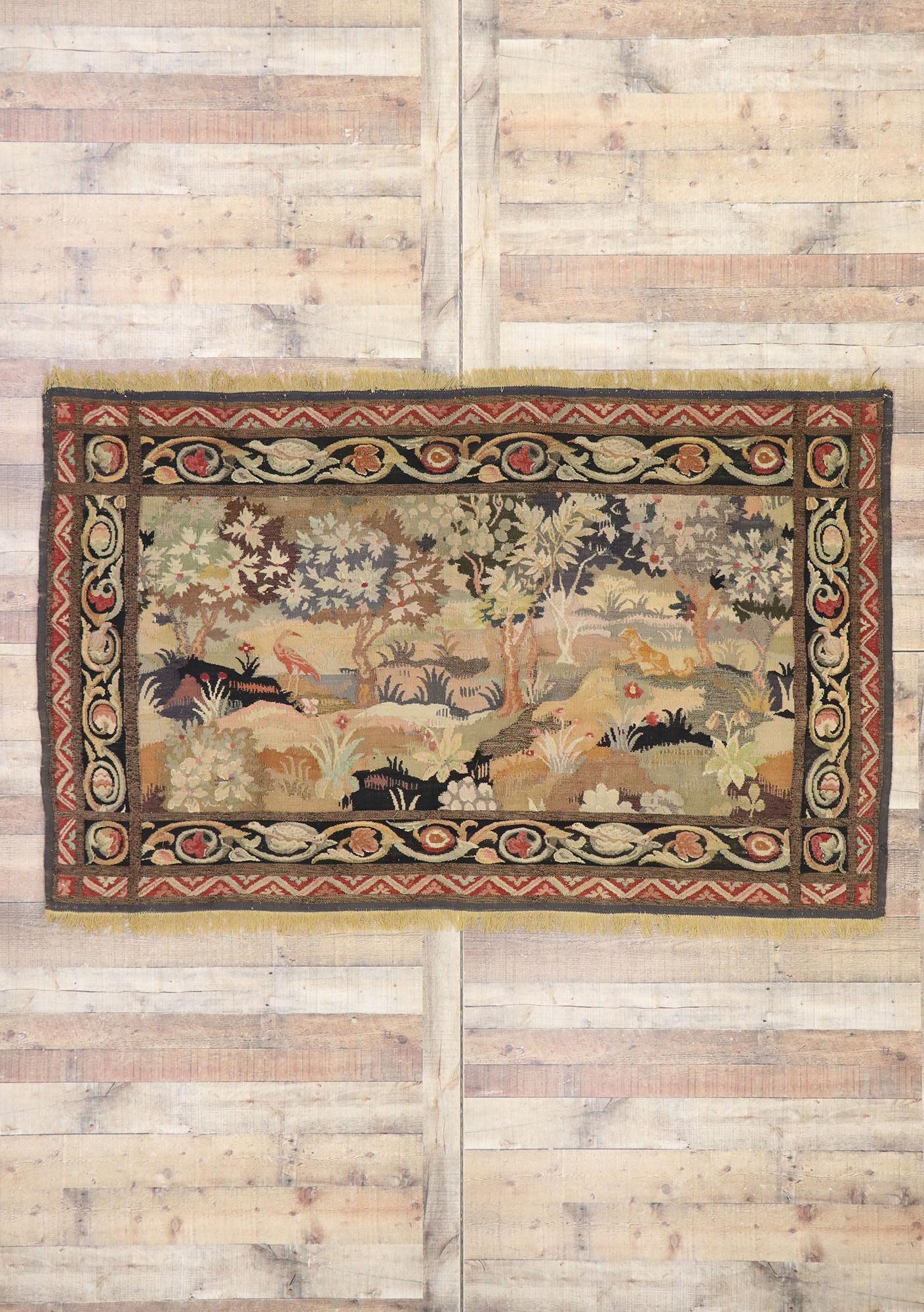 1880's Antique French Wool and Silk Aubusson Tapestry For Sale 1