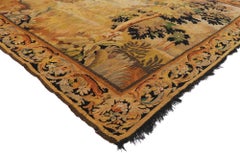 Antique French Aubusson Verdure Tapestry with Traditional Old World Style