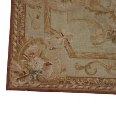 Antique French Aubusson Wool Area Rug C1930