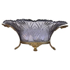 Antique French Baccarat Amethyst Glass and Ormolu Mounted Centerpiece Bowl