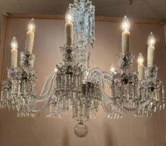 Antique French Baccarat chandelier, Louis XVI style, ten crystal arms and lights