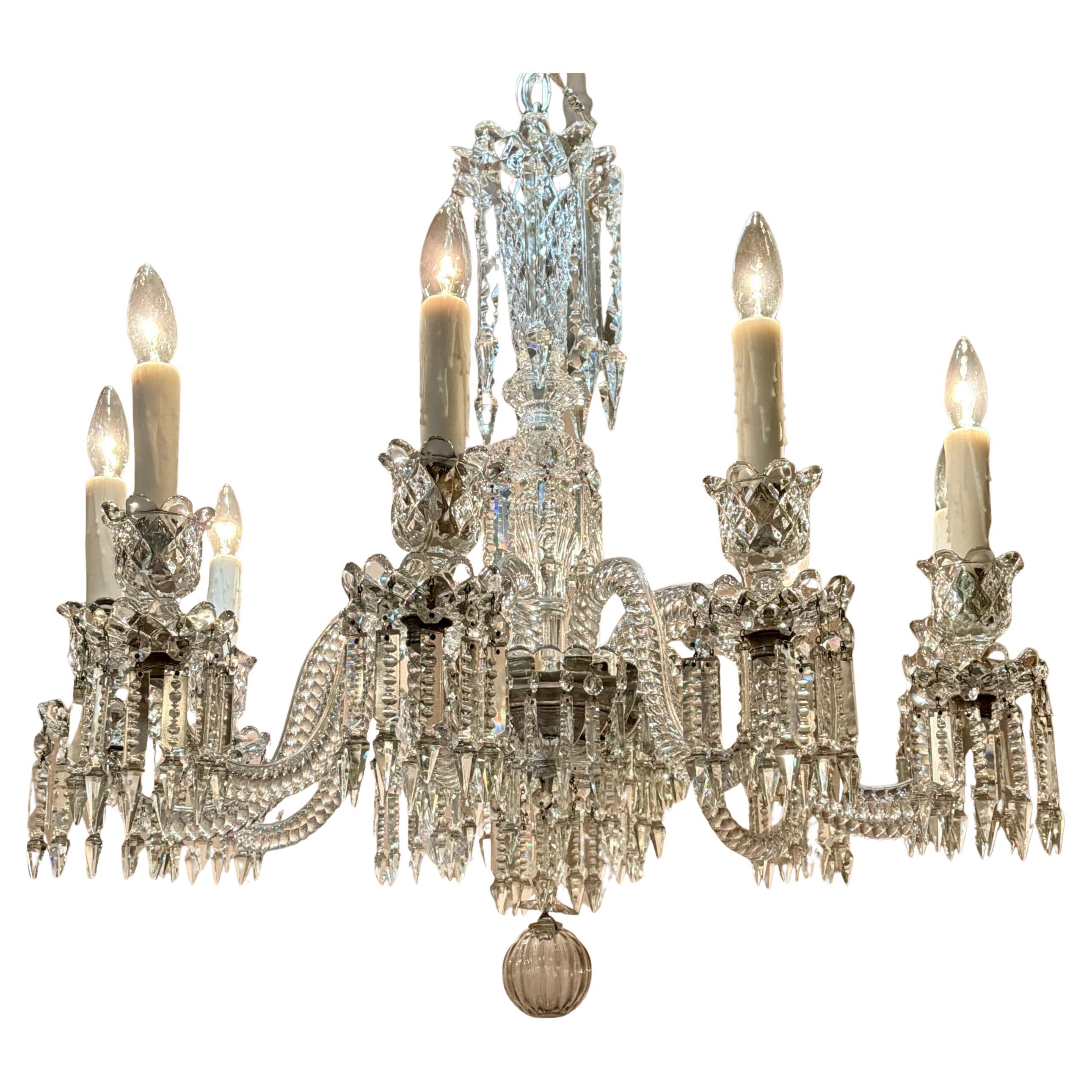 Antique French Baccarat chandelier, Louis XVI style, ten crystal arms and lights
