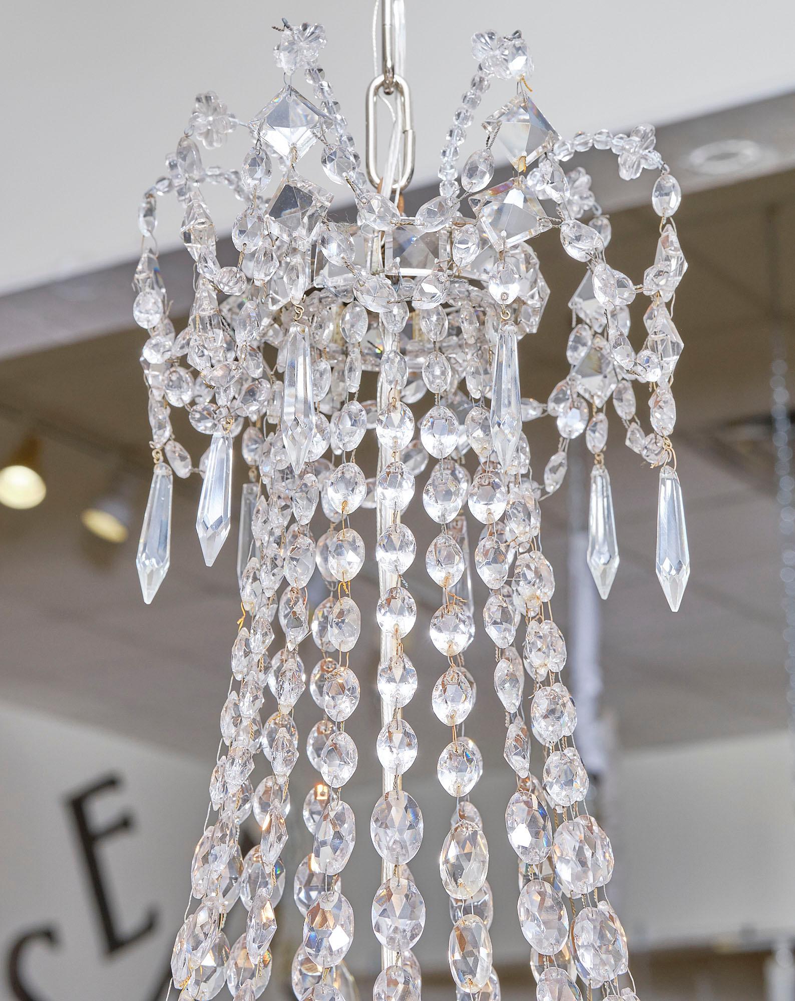 Early 20th Century Antique French Baccarat “Corbeille” Chandelier