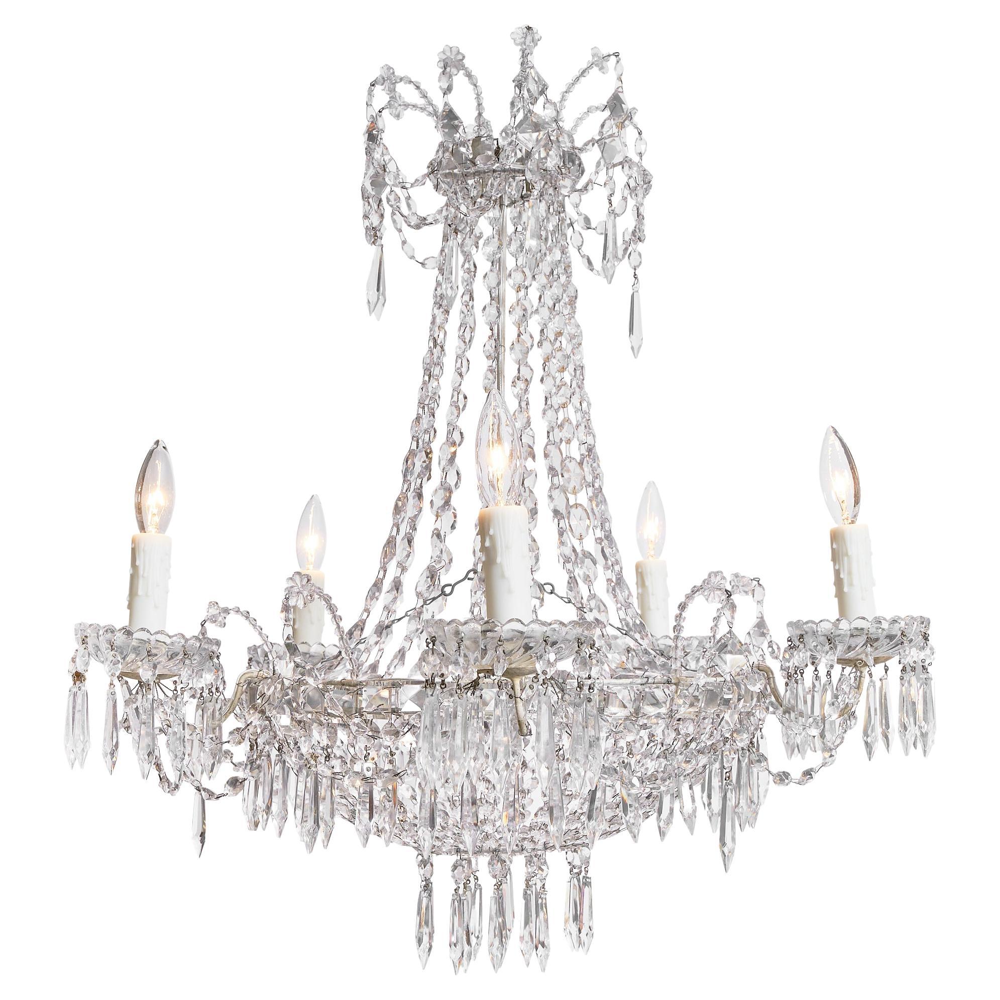 Antique French Baccarat “Corbeille” Chandelier