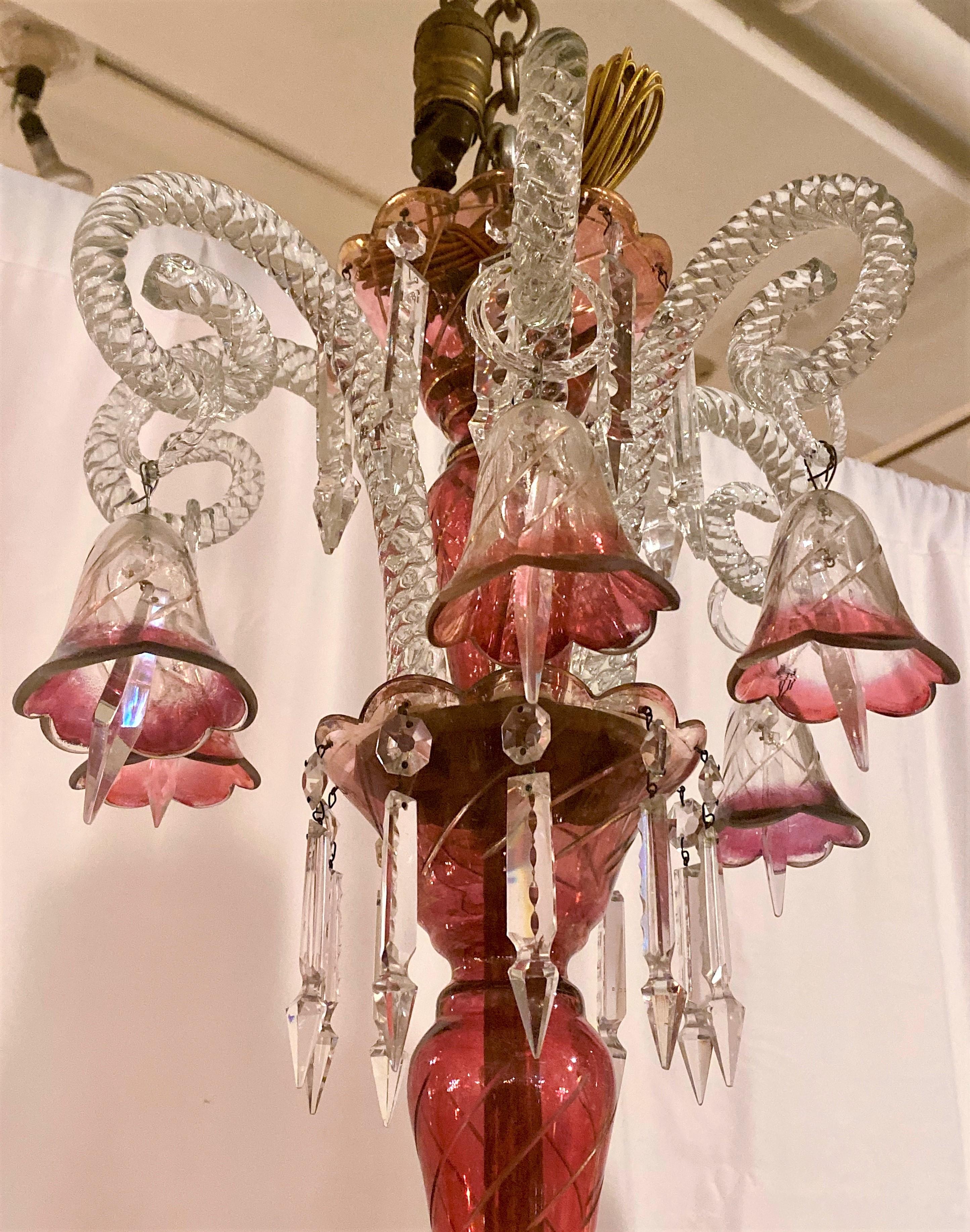 baccarat chandelier red crystal