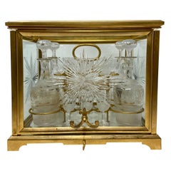 Antique French Baccarat Crystal and Bronze D' Ore Cave À Liqueur, circa 1890