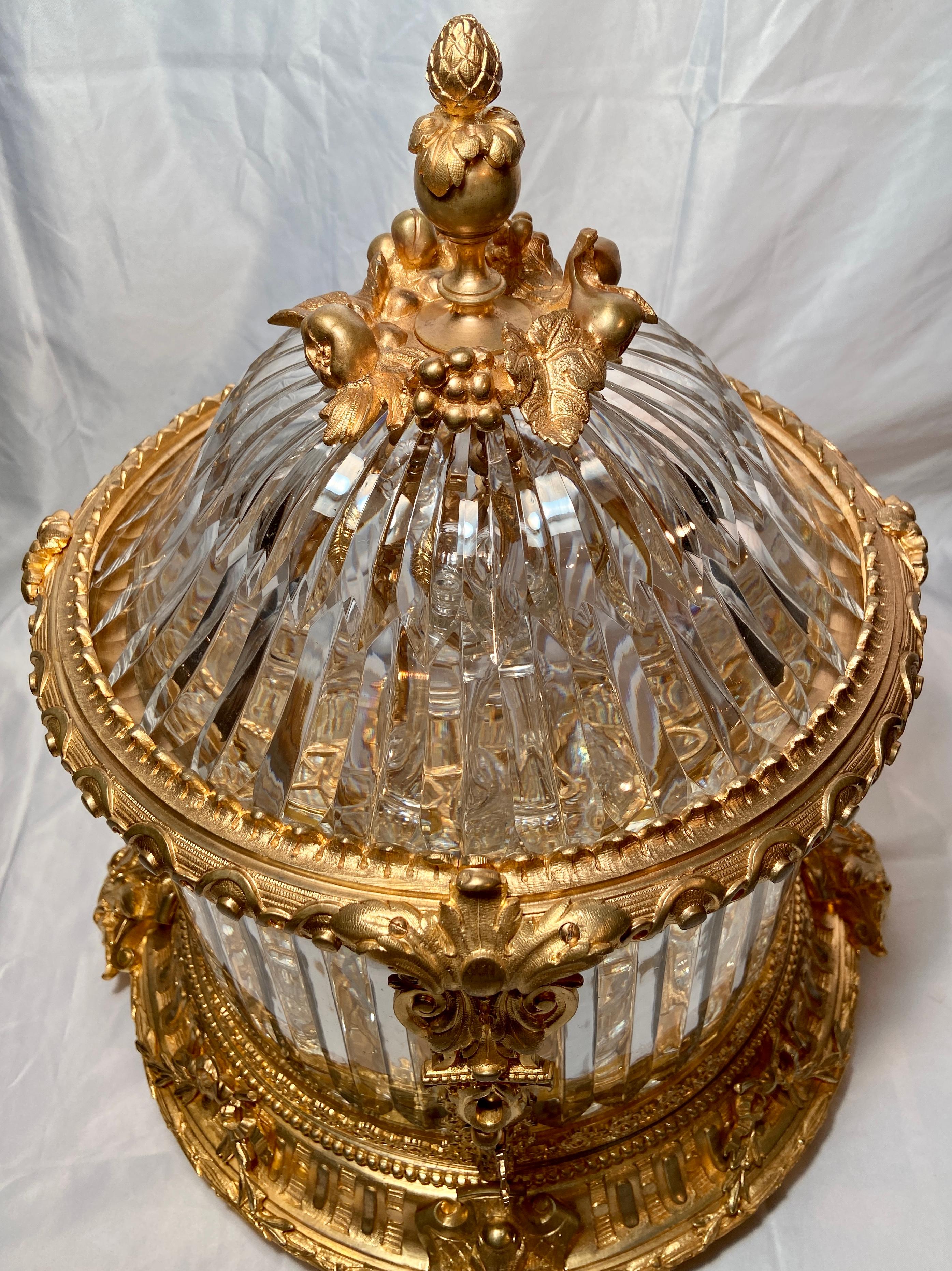 Antique French Baccarat Crystal and Bronze D' Ore Cave À Liqueur, Circa 1900 In Good Condition In New Orleans, LA