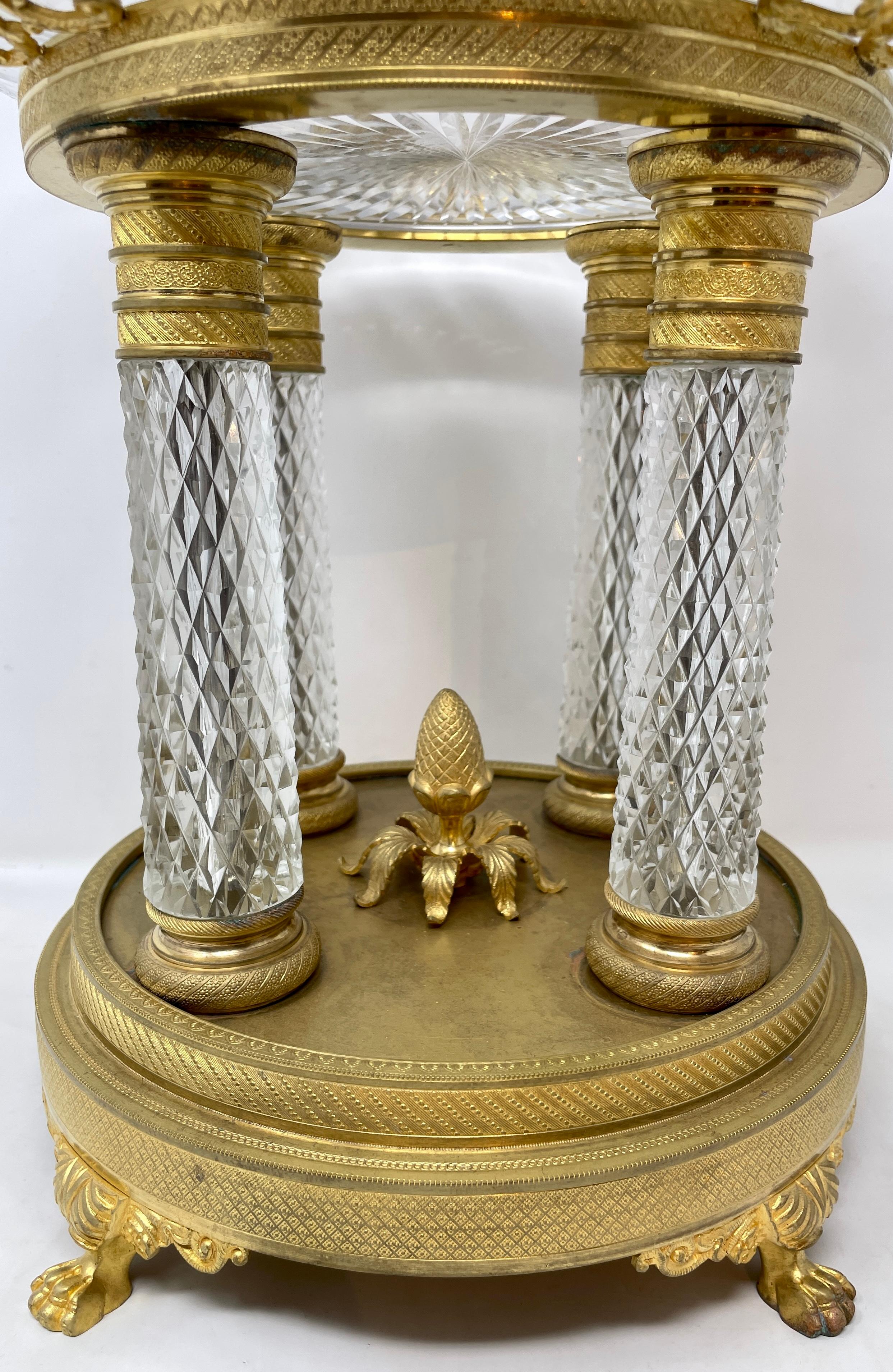 Antique French Baccarat Crystal and Bronze D' Ore Centerpiece, circa 1890 In Good Condition For Sale In New Orleans, LA