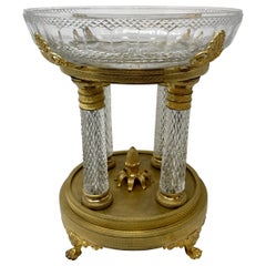 Antique French Baccarat Crystal and Bronze D' Ore Centerpiece, circa 1890