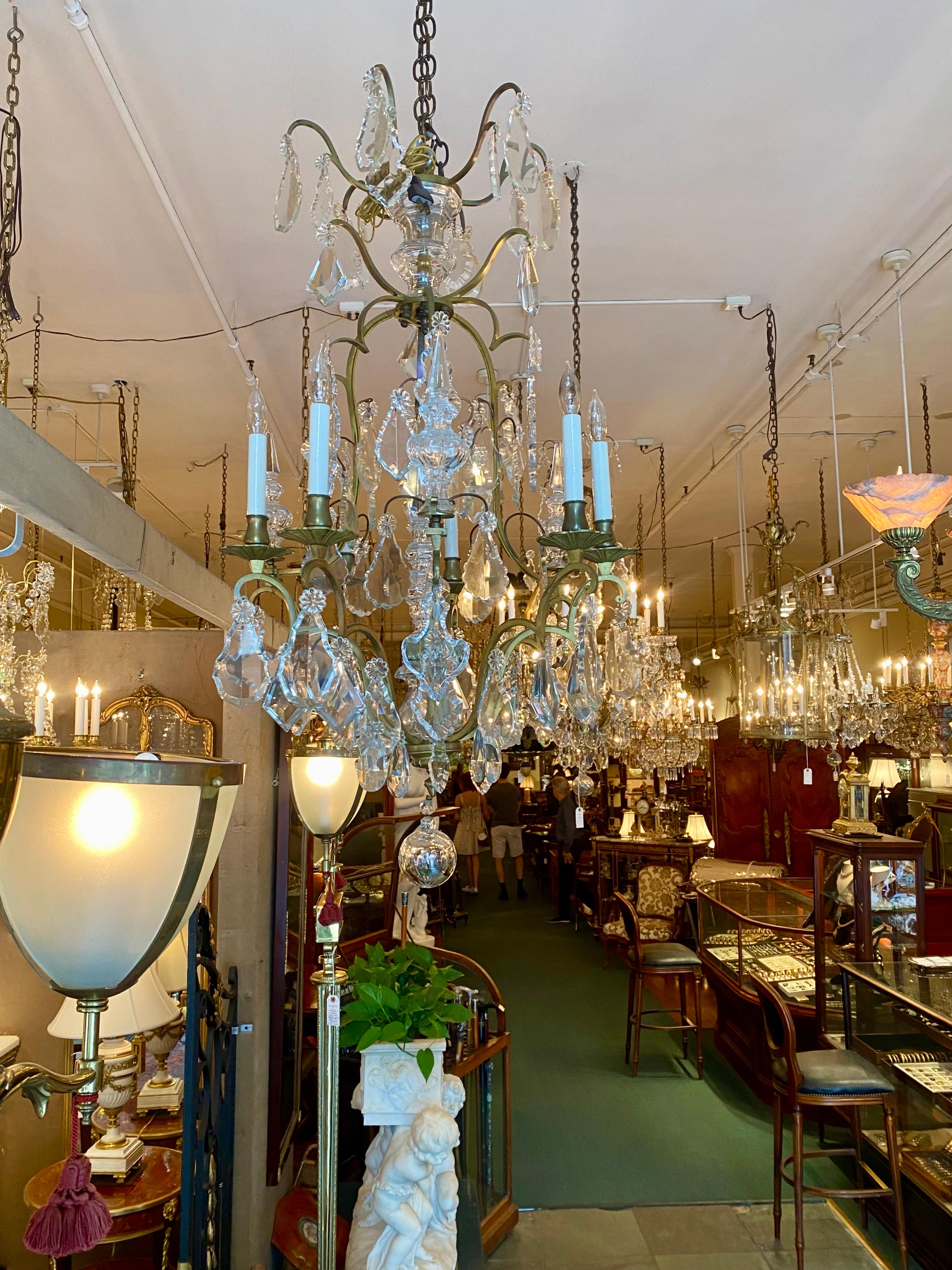 Antique French Baccarat Crystal and Bronze D' Ore Chandelier, circa 1880-1890 For Sale 1