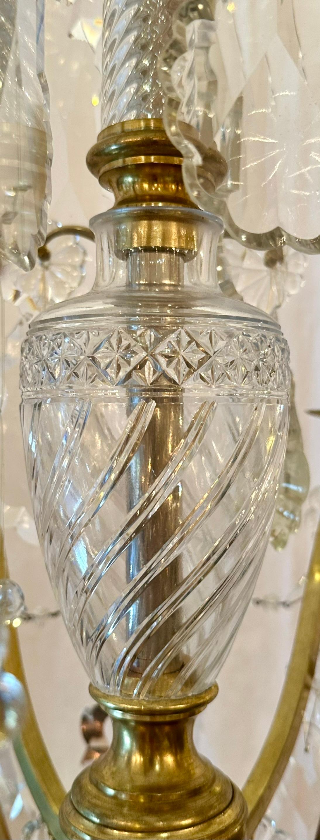 Antique French Baccarat Crystal and Bronze D'Oré Chandelier, CIRCA 1890. in vendita 1