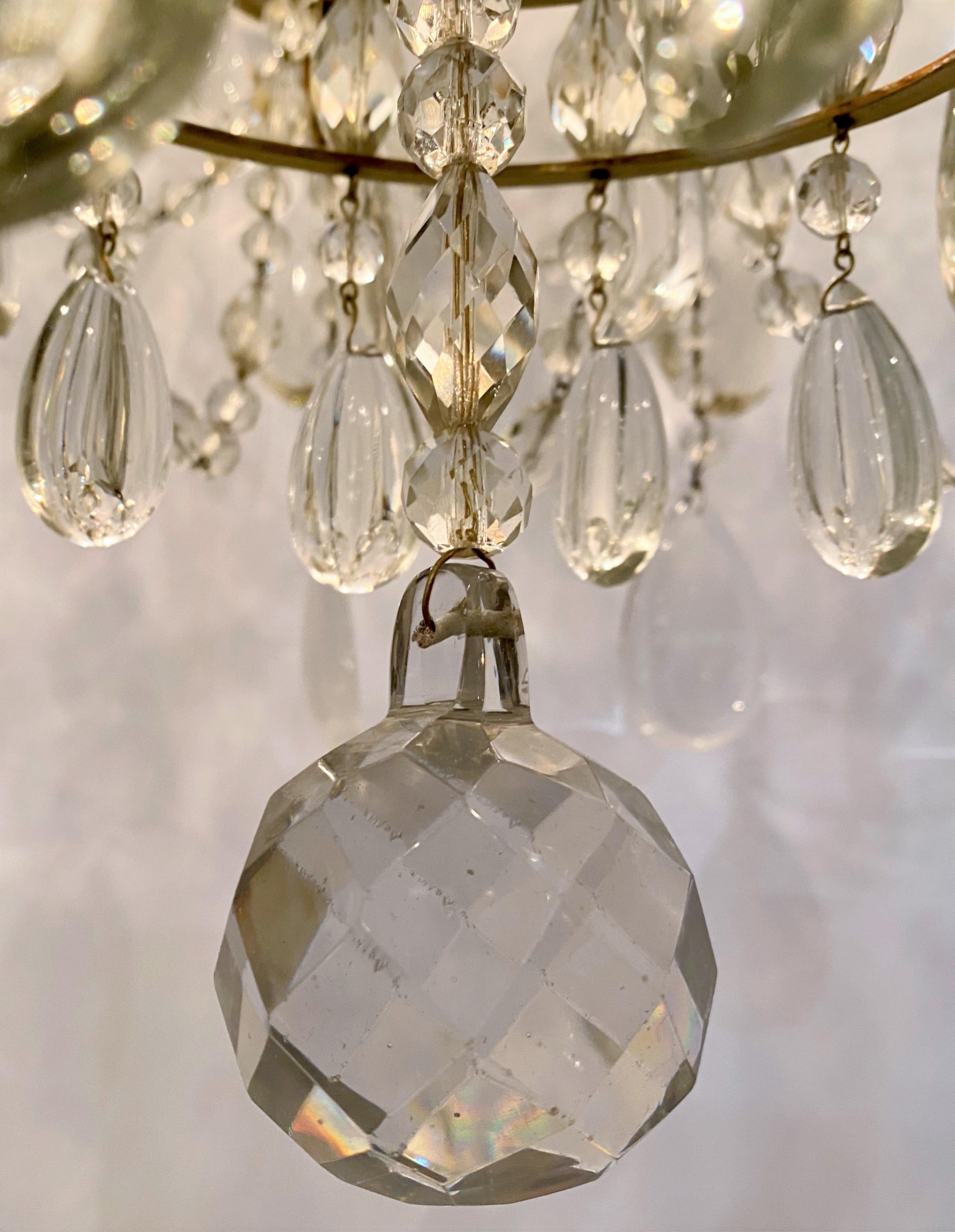 Antico lampadario francese in cristallo Baccarat e bronzo D'Ore, circa 1890 in vendita 1