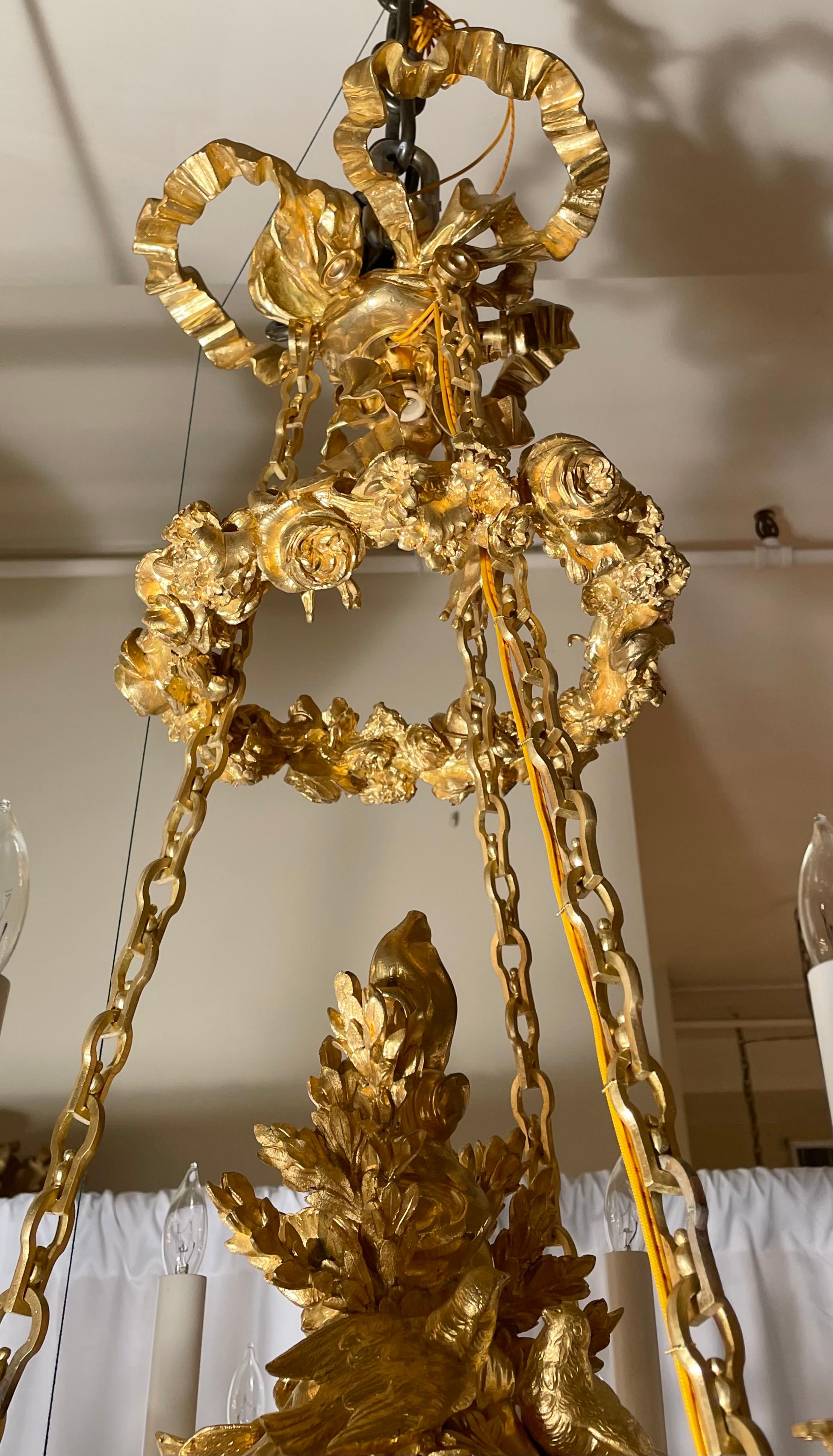 Antico lampadario francese in cristallo Baccarat e bronzo D'ore del 1890 circa in vendita 3