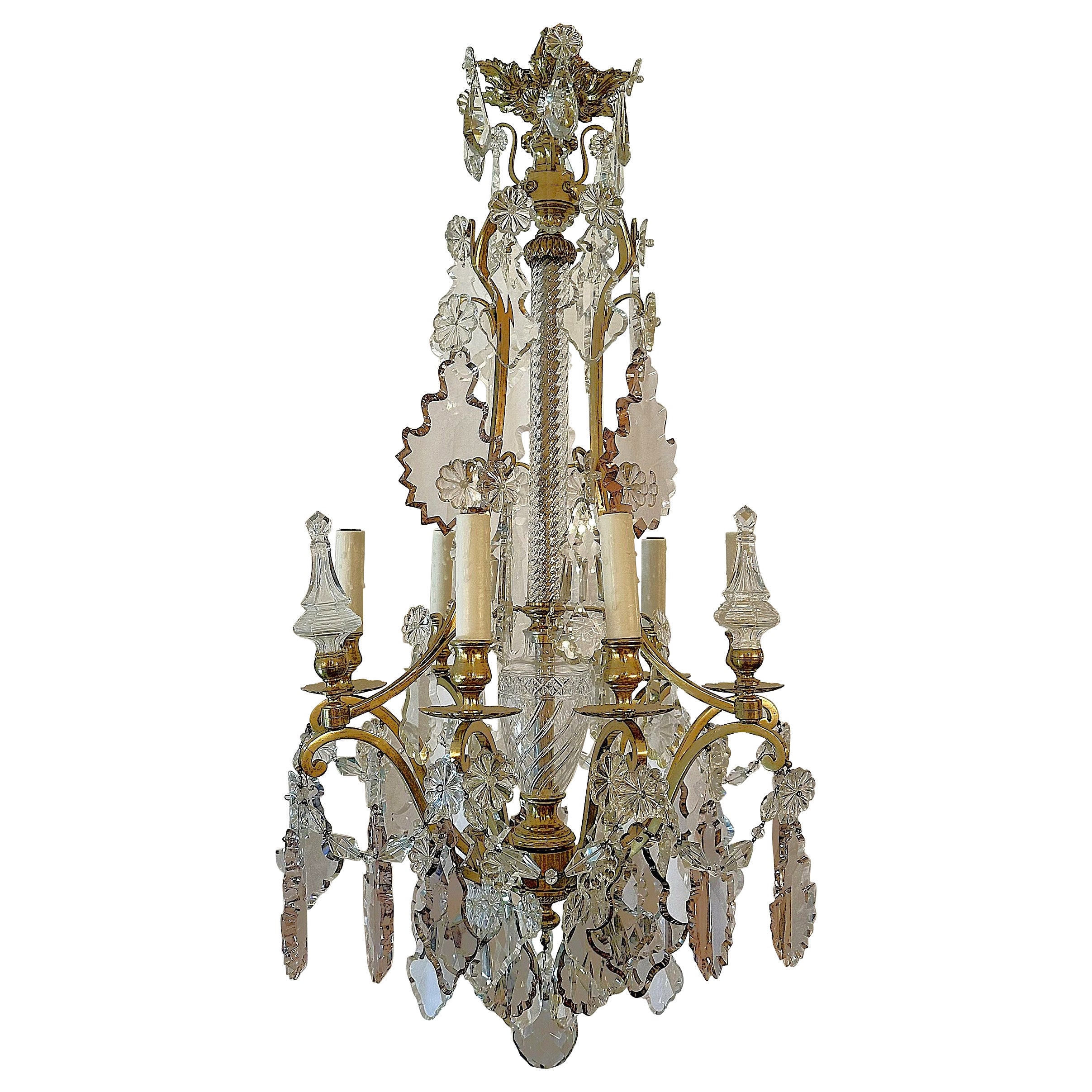 Antique French Baccarat Crystal and Bronze D
Oré Chandelier, Circa 1890.