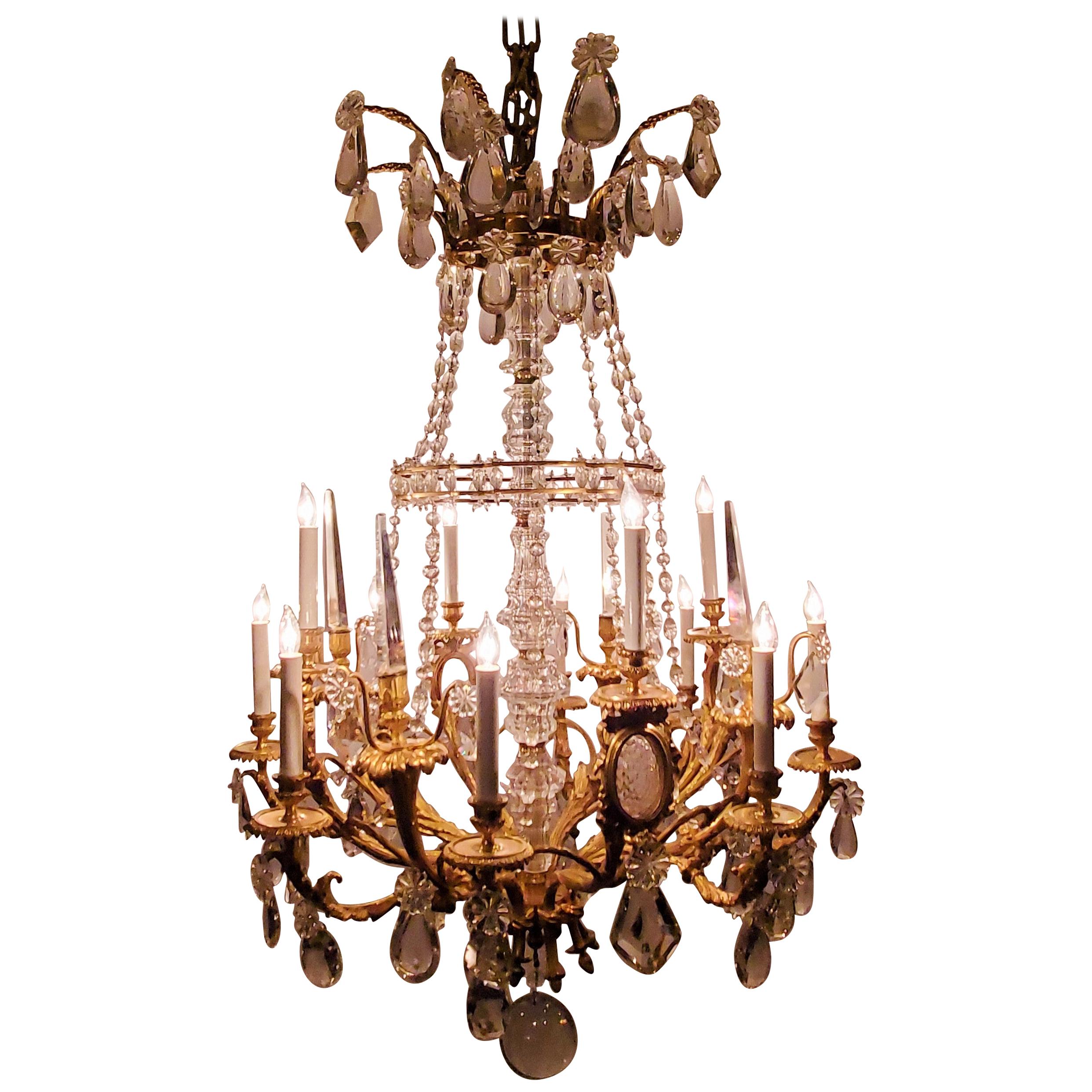 Antique French Baccarat Crystal and Finest Ormolu Napoleon III Chandelier
