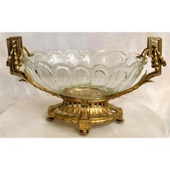 Antique French Baccarat Crystal and Gold Bronze Centerpiece Epergne, circa 1880
