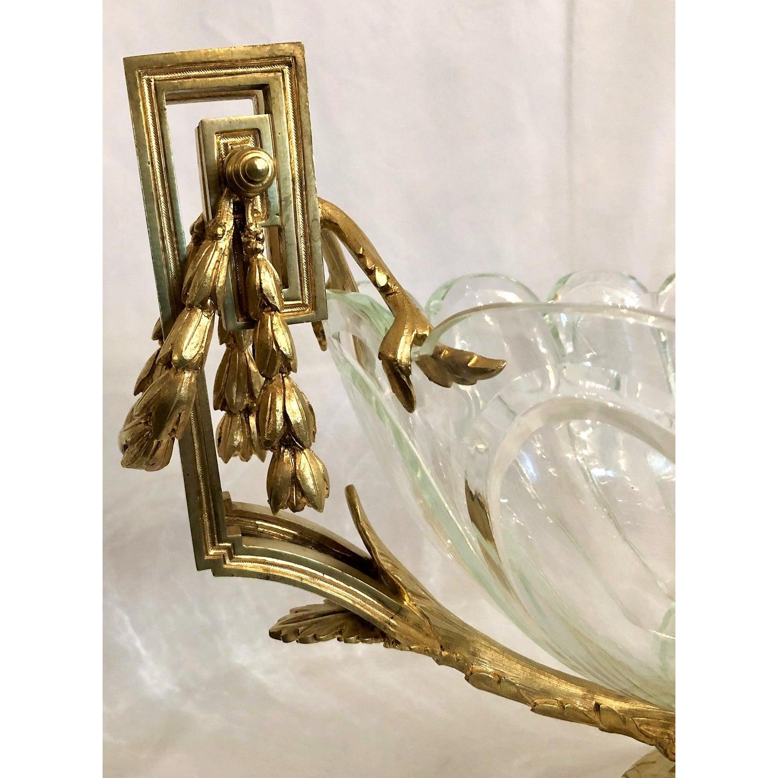 Antique French Baccarat Crystal and Gold Bronze Centerpiece Epergne, circa 1880 In Good Condition In New Orleans, LA