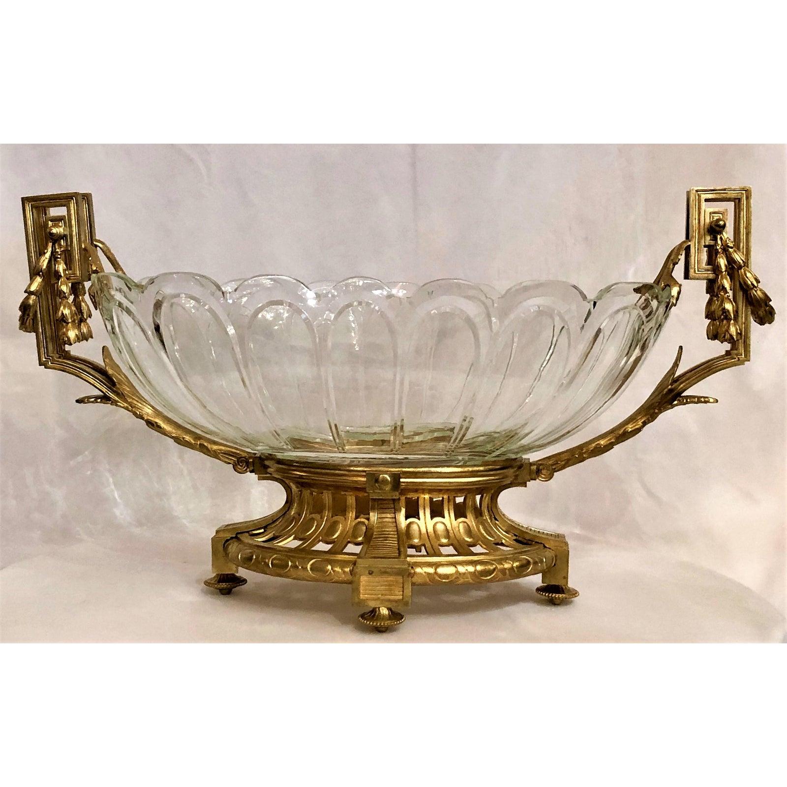 Antique French Baccarat Crystal and Gold Bronze Centerpiece Epergne, circa 1880 1