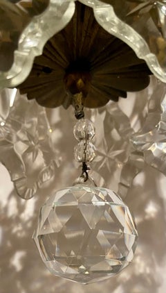Antigua araña francesa de cristal de Baccarat y bronce original