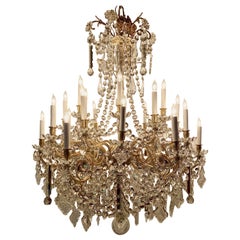 Antique French Baccarat Crystal and Ormolu 24 Light Chandelier, Circa 1885.