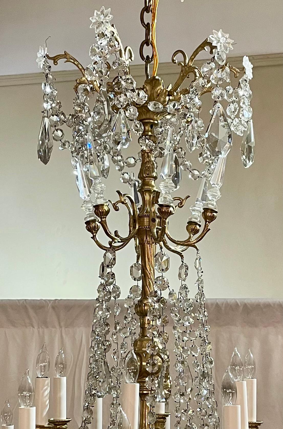 Antique French Baccarat Crystal and Ormolu Chandelier, CIRCA 1880-1890. in vendita 2