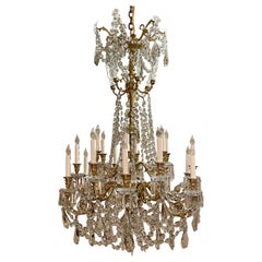 Antique French Baccarat Crystal and Ormolu Chandelier, CIRCA 1880-1890.