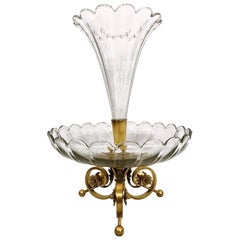 Antique French Baccarat Crystal Centerpiece Epergne