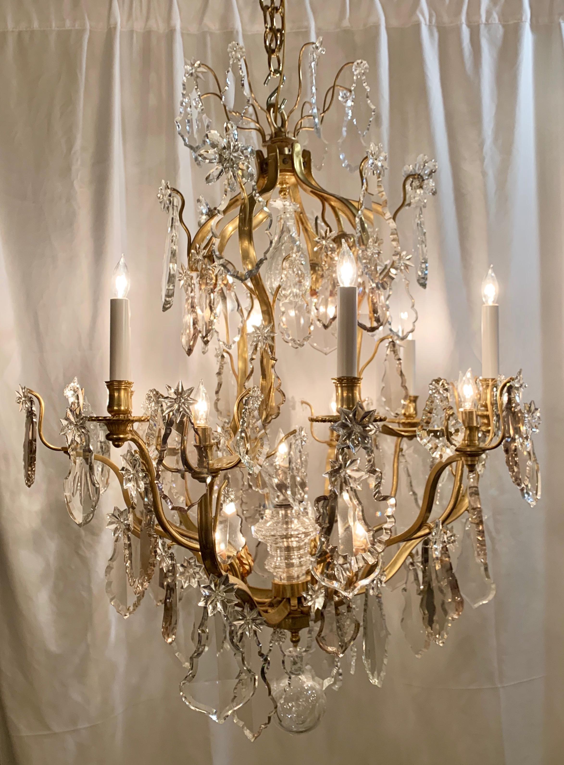 Antique French Baccarat crystal chandelier.
    