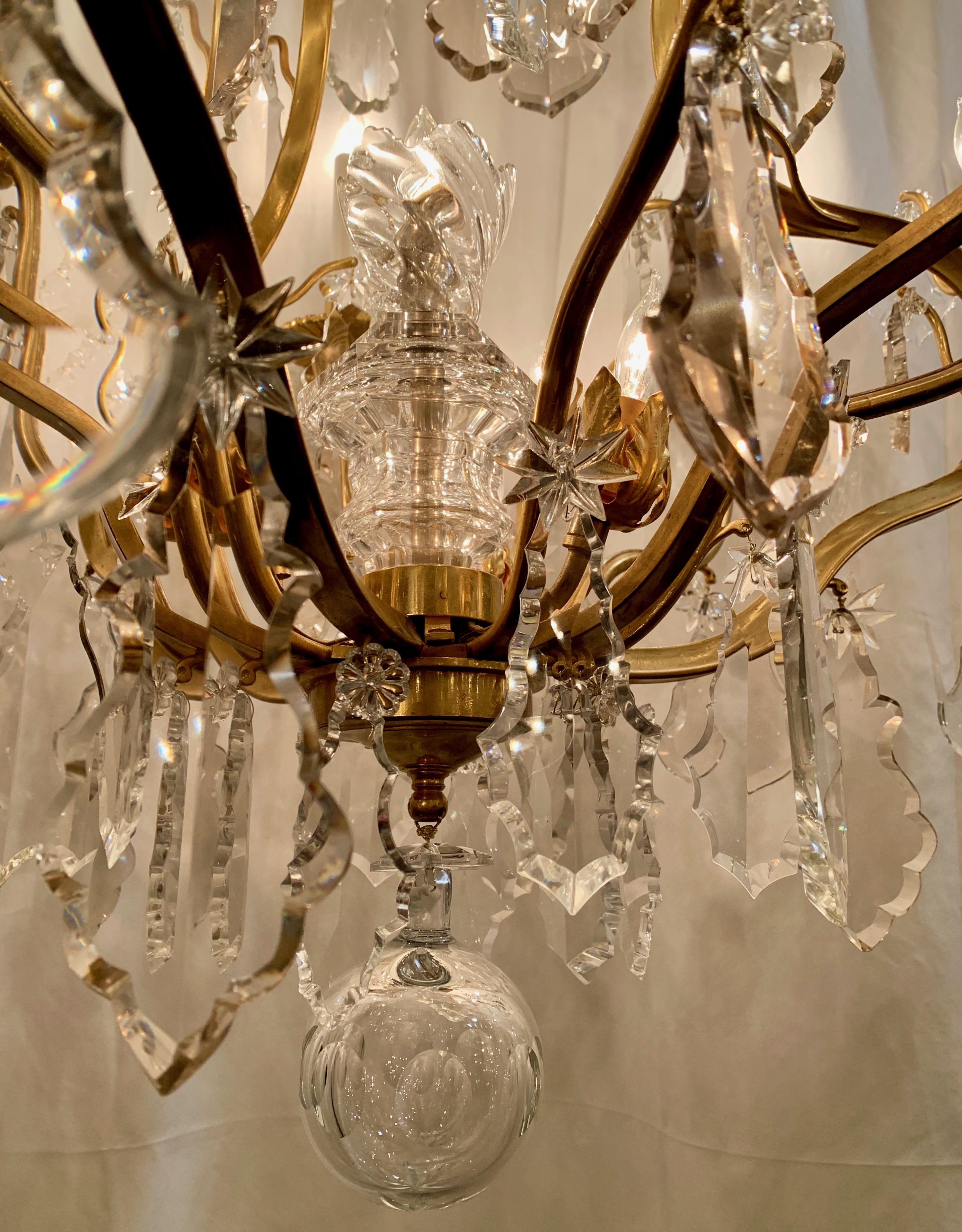 Antique French Baccarat Crystal Chandelier In Good Condition For Sale In New Orleans, LA