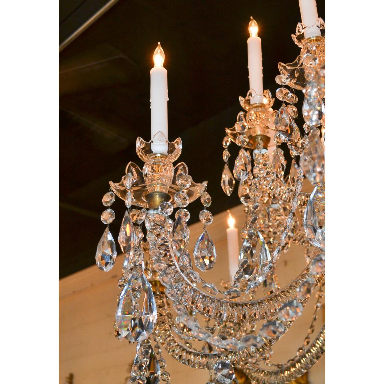 Carved Antique French Baccarat Crystal Chandelier