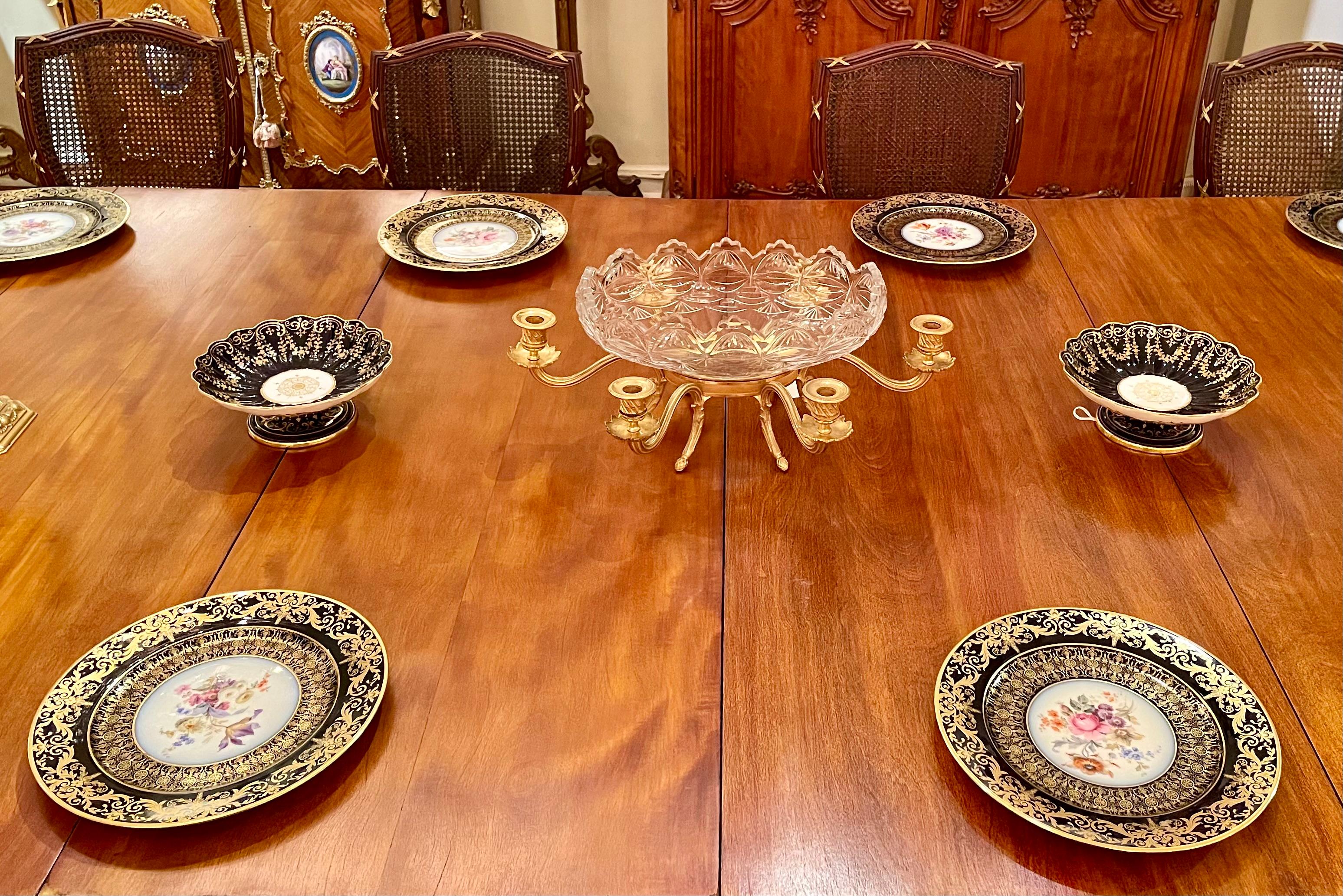Antique French Baccarat Crystal & Gold Bronze Centerpiece Bowl, Circa 1885. For Sale 7
