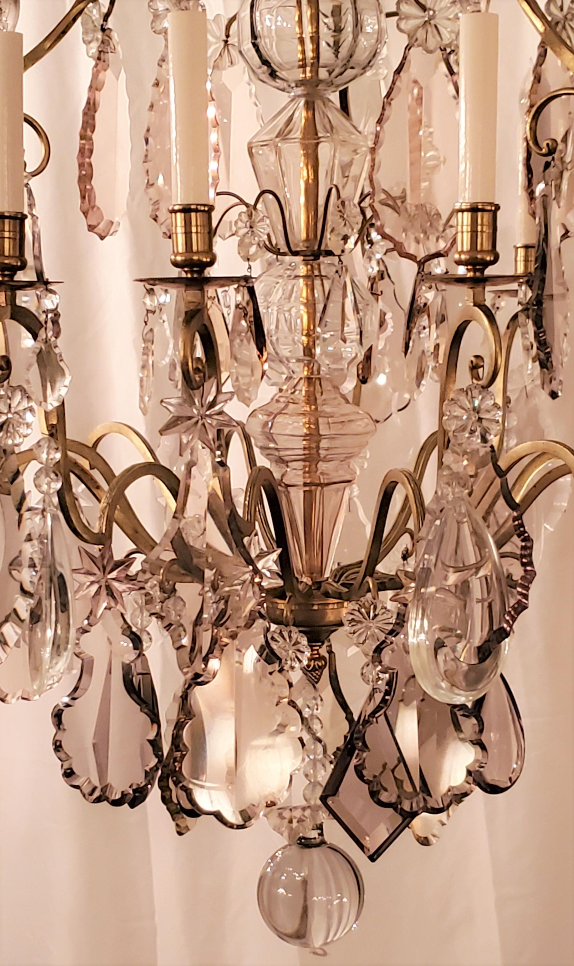 19th Century Antique French Baccarat Fine Old Prisms Chandelier