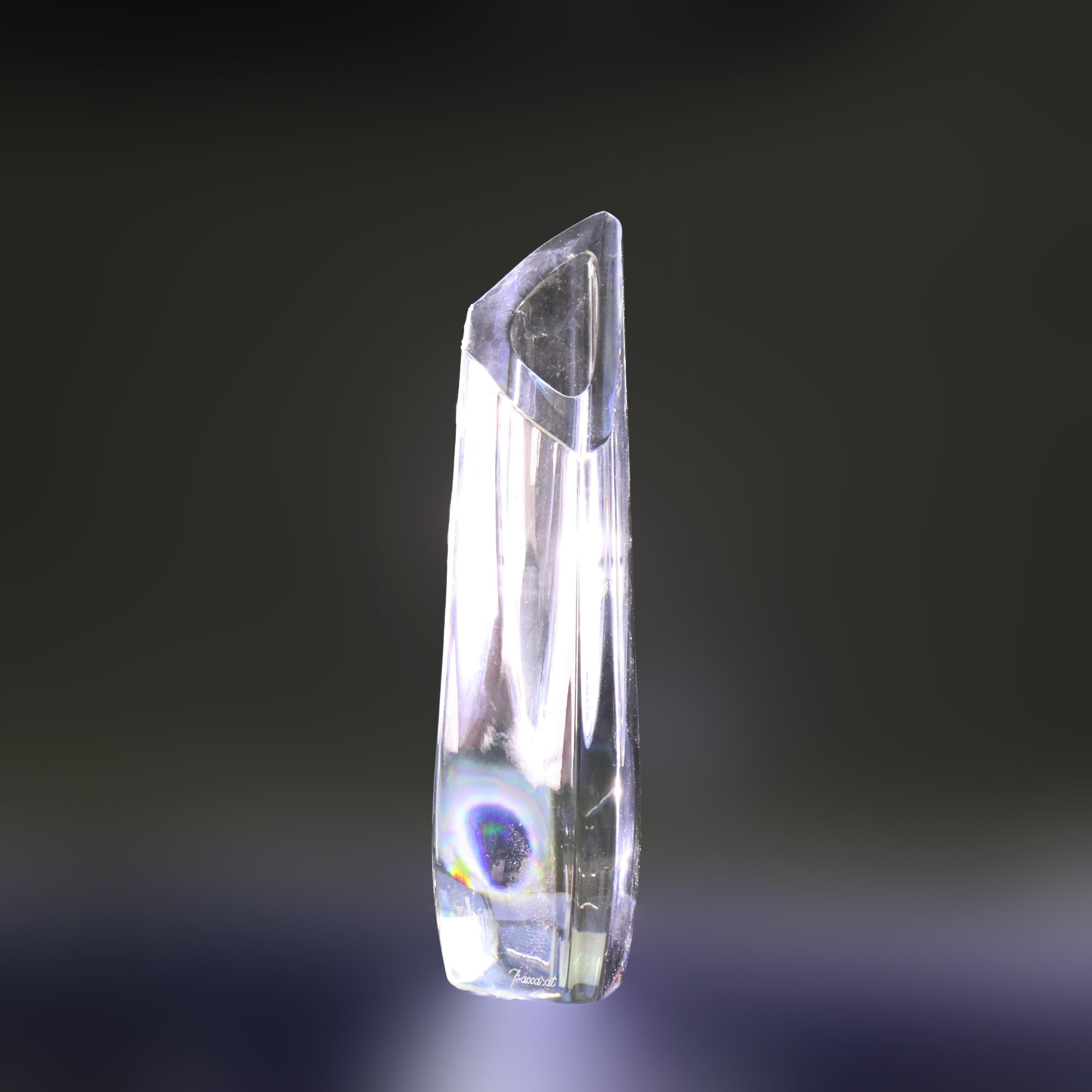 Antike Französisch Baccarat MCM Kunstglas Knospe Vase signiert C1930 (8 3/8