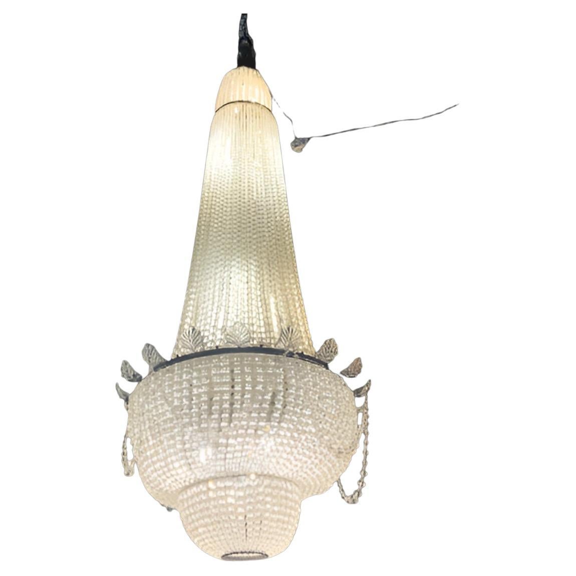 Antique French Baccarat Style Chandelier