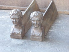 Antique French 'Bacchante' Firedogs or Andirons, 19th Century
