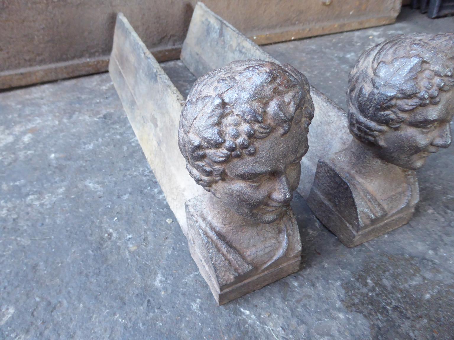Antique French 'Bacchante' Firedogs or Andirons, 19th Century In Good Condition For Sale In Amerongen, NL