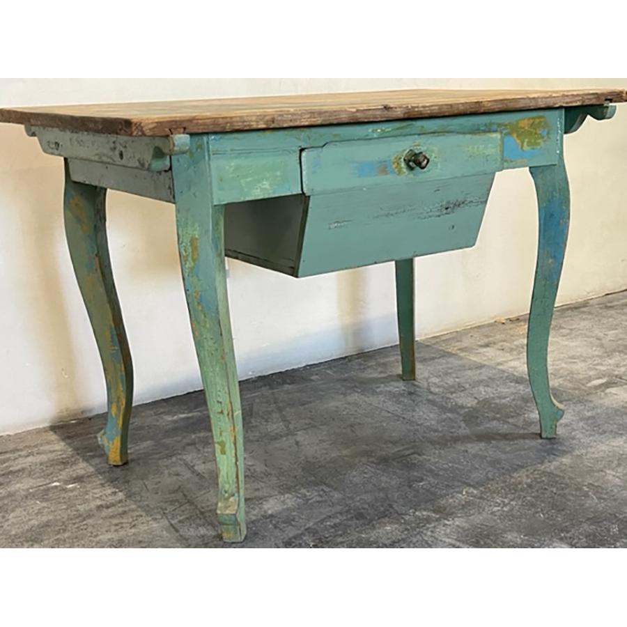Antique French Baker's Console Table with Drawer, FR-0036 For Sale 6