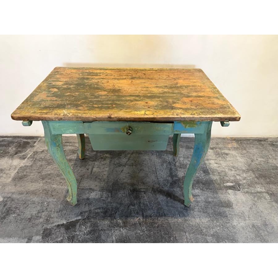 Antique French Baker's Console Table with Drawer, FR-0036 In Fair Condition For Sale In Scottsdale, AZ