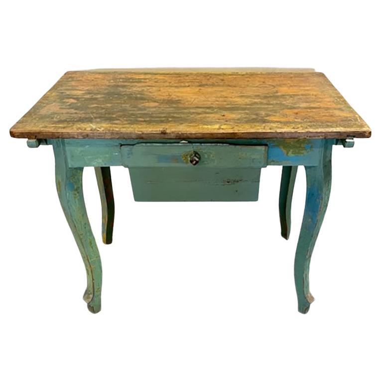Antique French Baker's Console Table with Drawer, FR-0036 For Sale