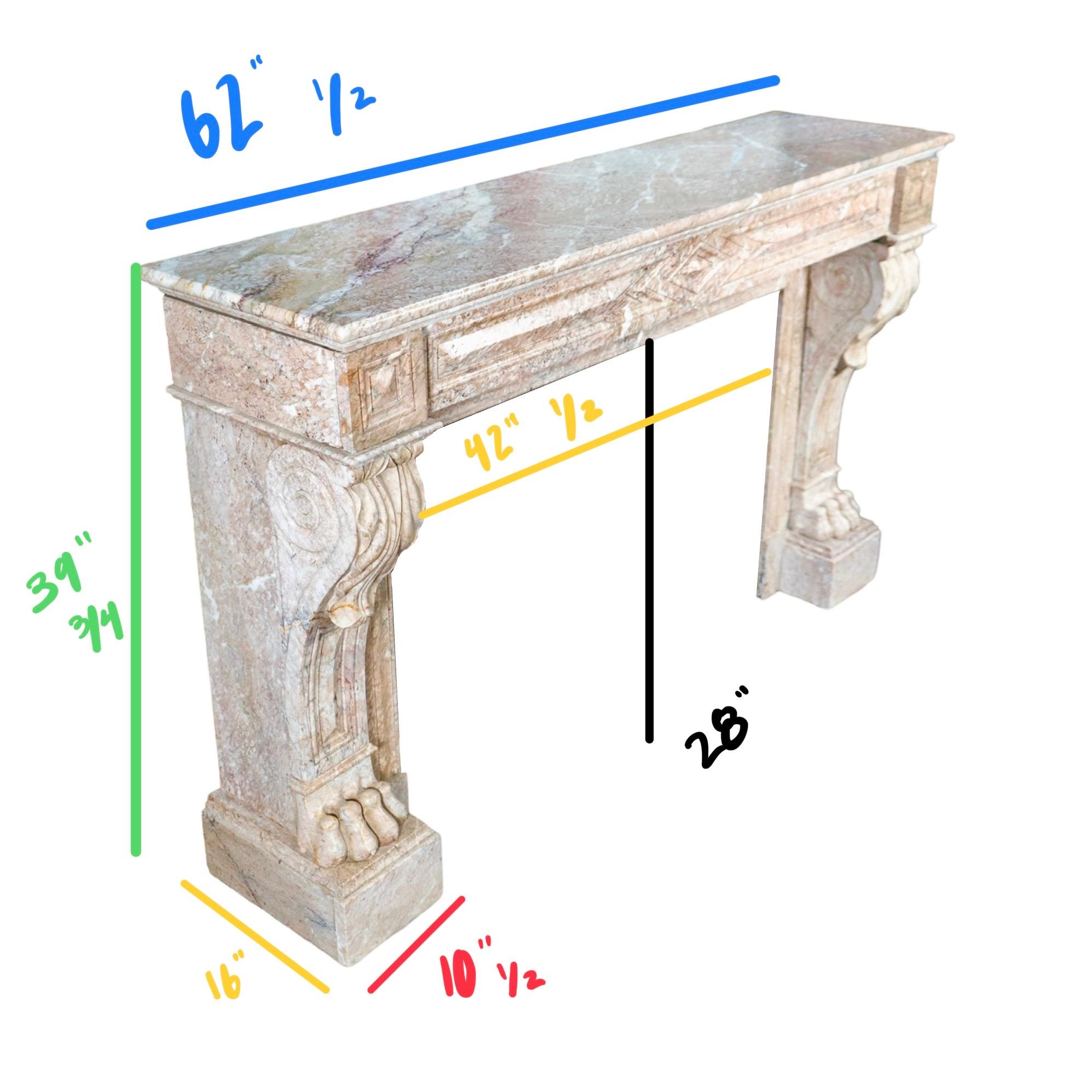 Antique French Balacet Marble Mantel For Sale 10