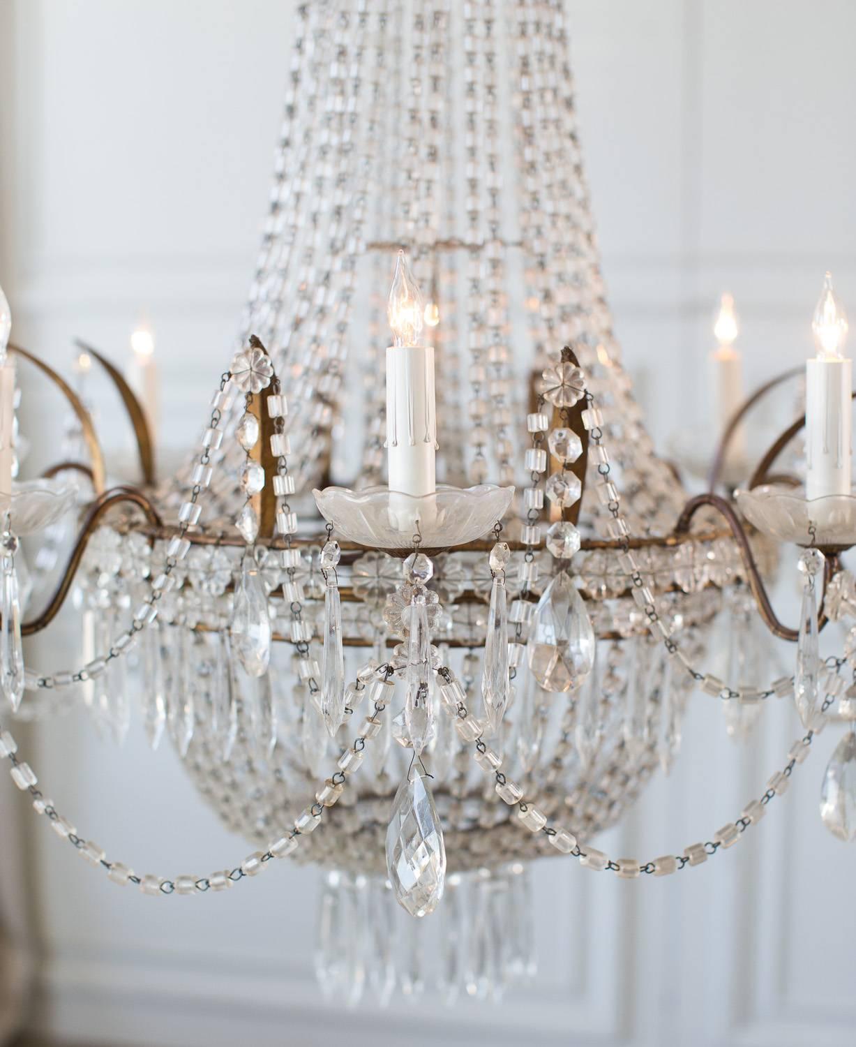 Antique French Ballroom Chandelier In Good Condition For Sale In Los Angeles, CA