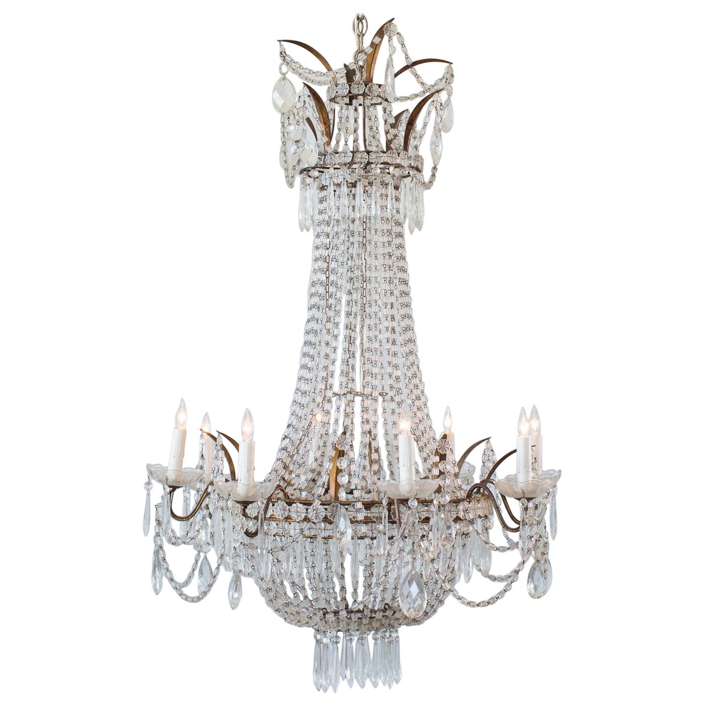 Antique French Ballroom Chandelier For Sale